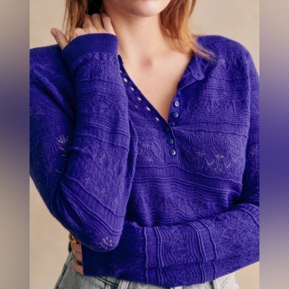 Sézane Lyna Sweater in Bright Purple, size M